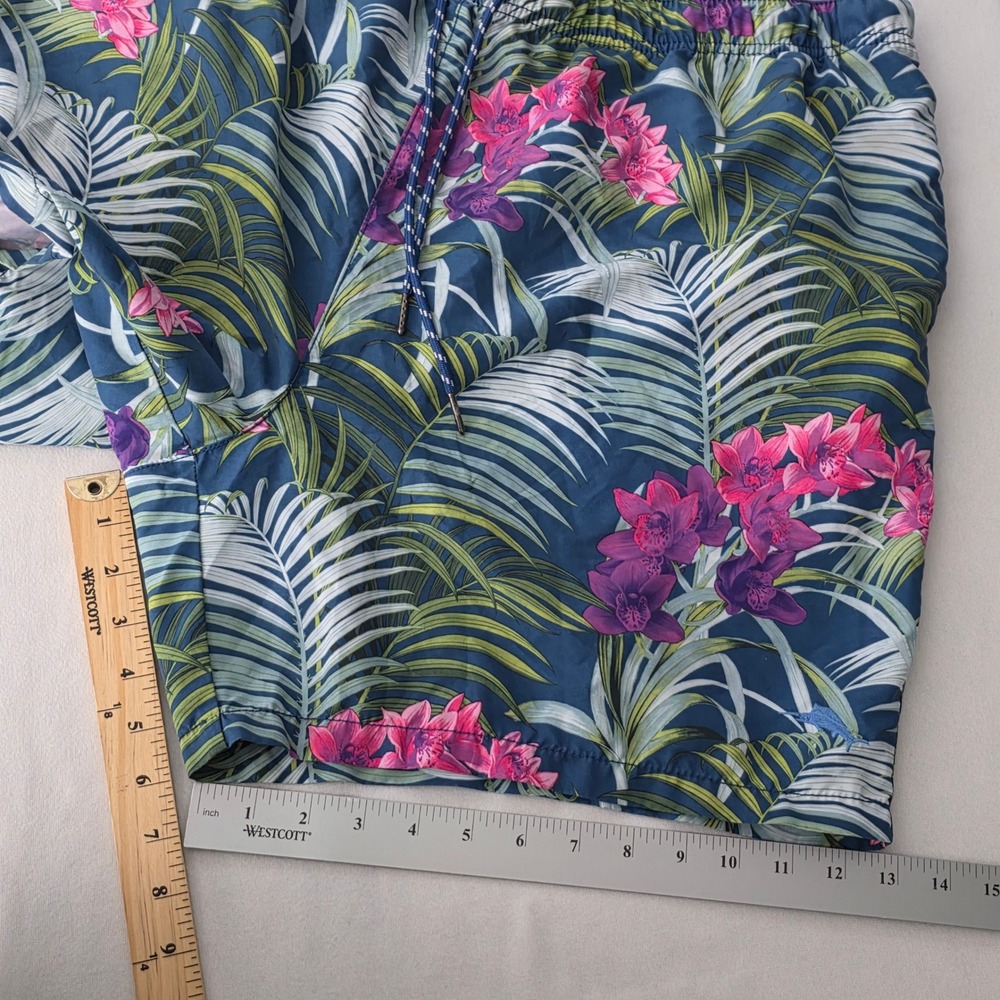 Tommy Bahama Relax‎ Men Tropical Floral Palm Print Swim Trunks Blue Pink 2XL - Picture 7 of 7